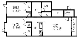 FortunaⅡ【201号室】の間取り