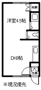 コーポサンヒル【C号室】の間取り