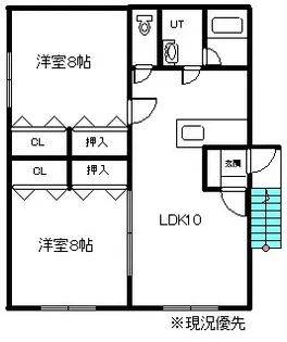 ワーズワース【2号室】の間取り