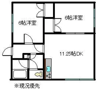 ドリームハイツ友光5号館【1-b号室】の間取り