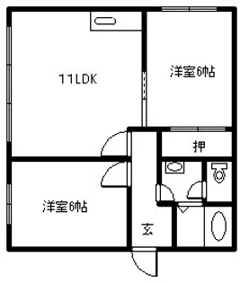 ドリームハイツ友光5号館【1-A号室】の間取り