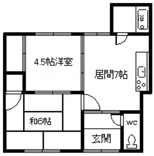 春光台2戸借家【2号室】の間取り