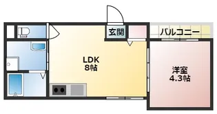 大阪府大阪市西成区天下茶屋1丁目【マンション】の間取り
