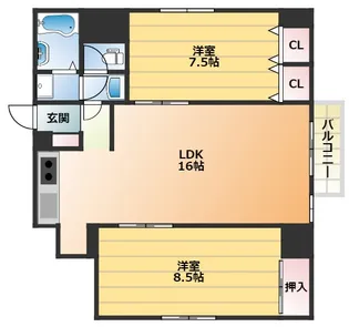 大阪府大阪市西成区玉出西1丁目【マンション】の間取り