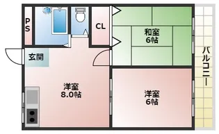 大阪府大阪市西成区南津守3丁目【マンション】の間取り