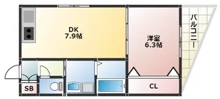大阪府大阪市西成区千本南1丁目【アパート】の間取り