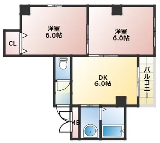 大阪府大阪市西成区岸里東1丁目【マンション】の間取り