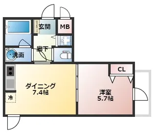 大阪府大阪市西区南堀江2丁目【マンション】の間取り