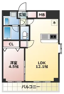 大阪府大阪市阿倍野区王子町1丁目【マンション】の間取り