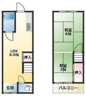 大阪府大阪市住之江区御崎8丁目【一戸建】の間取り