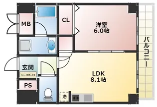 大阪府大阪市西成区玉出中2丁目【マンション】の間取り