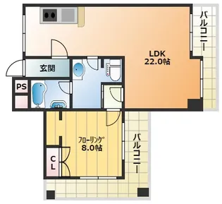 大阪府大阪市西成区山王1丁目【マンション】の間取り
