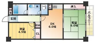 大阪府大阪市西成区南津守7丁目【マンション】の間取り