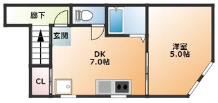 大阪府大阪市西成区天下茶屋東1丁目【アパート】の間取り