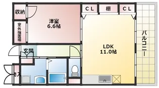 大阪府大阪市西成区鶴見橋1丁目【マンション】の間取り