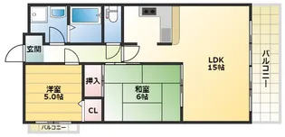 大阪府大阪市西成区岸里東1丁目【マンション】の間取り