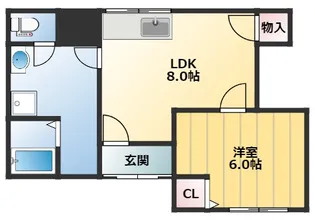 大阪府大阪市西成区千本北2丁目【アパート】の間取り