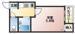 大阪府大阪市西成区萩之茶屋3丁目【アパート】の間取り