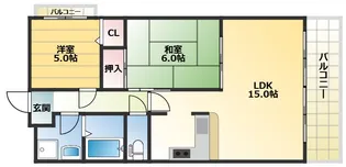 大阪府大阪市西成区岸里東1丁目【マンション】の間取り