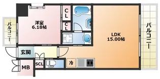 大阪府大阪市住吉区万代東3丁目【マンション】の間取り