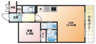 大阪府大阪市住吉区万代東3丁目【マンション】の間取り