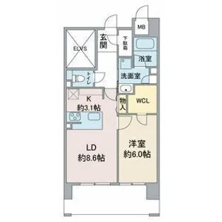 愛知県名古屋市瑞穂区八勝通2丁目【マンション】の間取り