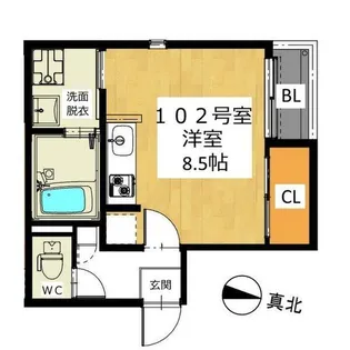 愛知県名古屋市瑞穂区河岸1丁目【アパート】の間取り