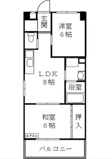 シャンボール朝日【8A号室】の間取り