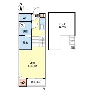 エムズコート妙音通【2階】の間取り