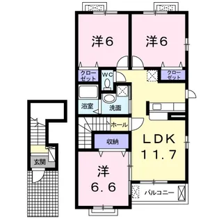 マリアベール【2階】の間取り