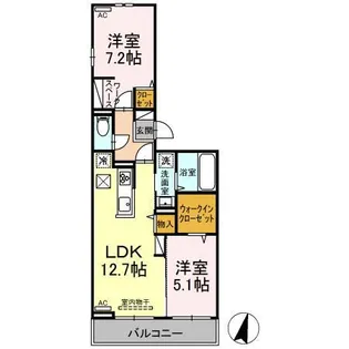 アンシャンテ中根【1階】の間取り