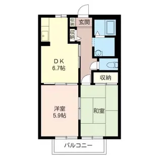 【シャーメゾン】サンシャイントーコーⅢ【202号室】の間取り