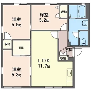 【シャーメゾン】ヴェルデ西都賀【201号室】の間取り