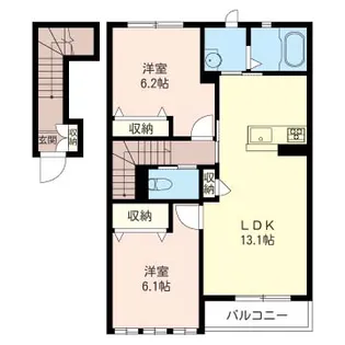 【シャーメゾン】グロリオーサF【202号室】の間取り