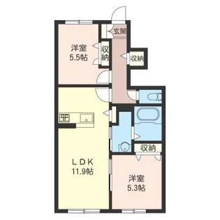 【シャーメゾン】グロリオーサI【107号室】の間取り