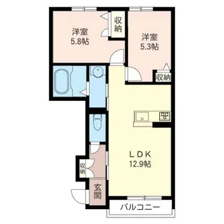 【シャーメゾン】グロリオーサC【103号室】の間取り