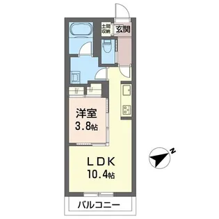 【シャーメゾン】クオリスタ都賀【208号室】の間取り