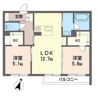 【シャーメゾン】トレーフル【202号室】の間取り