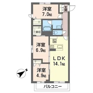 【シャーメゾン】グリーンセント【405号室】の間取り