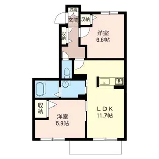 【シャーメゾン】ラスリーズE棟【103号室】の間取り