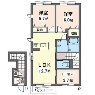 【シャーメゾン】カーサ・アレグリア【201号室】の間取り