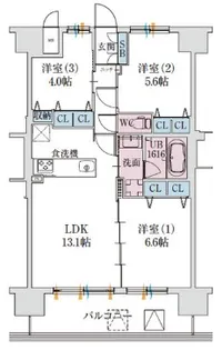 スプランディッド梅田グランノース【5階】の間取り