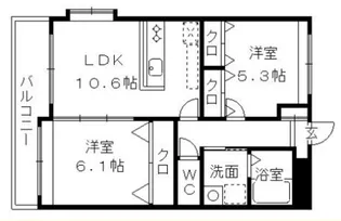 ヴェルドミール須玖【208号室】の間取り
