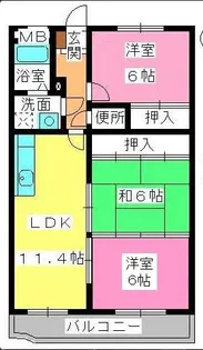 クレセントパレス【2階】の間取り