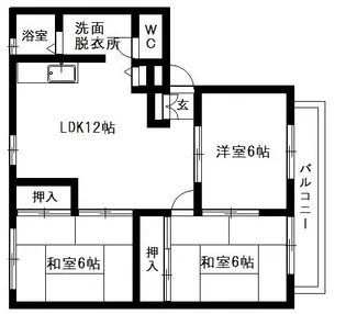 サンビレッジ小倉【201号室】の間取り
