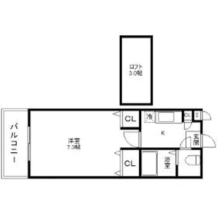 ピュアフリー井尻駅前 B【103号室】の間取り