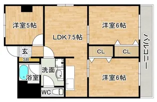 南福岡渡辺ビル【3階】の間取り