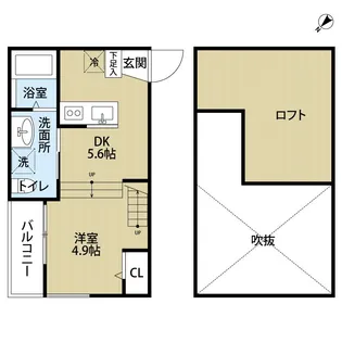 ボンヌシャンス【1階】の間取り
