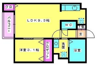 スマイルフラワー井尻【102号室】の間取り