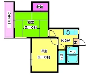サンハウス笹原【1階】の間取り